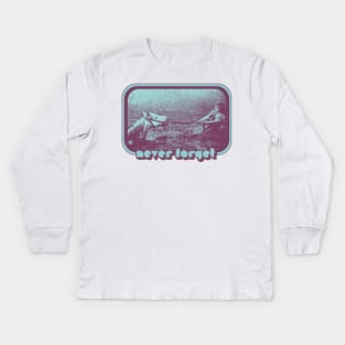 Never Forget / Swamp Of Sadness / 80s Retro Movie Fan Kids Long Sleeve T-Shirt